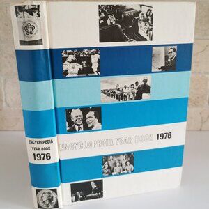 1976 Year Book Encyclopedia Vintage Birthday Gift Annual Recap Grolier Gen X